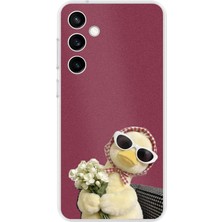 TechTree Samsung Galaxy S23 Fe Uyumlu Çiçekli Ördek Baskılı Silikon Kılıf