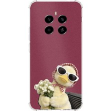 TechTree Realme 12 4g-12 Plus Uyumlu Çiçekli Ördek Baskılı Silikon Kılıf