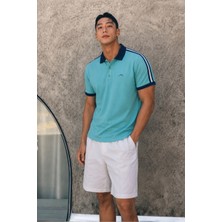 Madmext Mint Yeşili Kol Şeritli Polo Yaka Tişört 5888