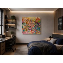 Sennight Kanvas Tablo Renk Patlaması - Soyut Renkli Modern Duvar Dekoru, Salon ve Ofis Için