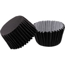Tahtakale Toptancı Kek Kalıbı Pet Kapsül 52X45 mm Kağıt Cupcake Kalıbı (100 Adet)  Siyah