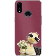 TechTree Samsung Galaxy A10S Uyumlu Çiçekli Ördek Baskılı Silikon Kılıf