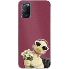 TechTree Oppo A52-A72-92 Uyumlu Çiçekli Ördek Baskılı Silikon Kılıf