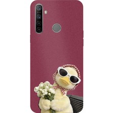 TechTree Realme 5i - 6i - C3 Uyumlu Çiçekli Ördek Baskılı Silikon Kılıf