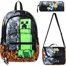 Masterpack School Minecraft Desenli Ilkokul Çantası – Erkek Çocuk Sırt Çantası, Okul