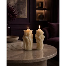 Fiocentra Wavy Forest Whisper Bordo Kokulu Dekoratif Mum 2’li Set – El Yapımı, Şık Hediye