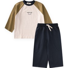 Cigit Mevsimlik Reglan Kol T-Shirt Takım 2-10 Yaş Kum