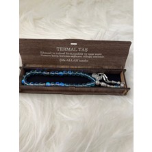 Gk Luxury & Fashion Yeşil Termal Taşı Tesbih Doğal Taş Özel Ahşap Kutusunda