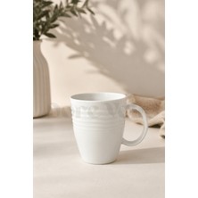 Dore Voir Beyaz Porselen Çizgili Kupa-280 ML ( Kullanımı etkilemeyecek defolar olabilir)