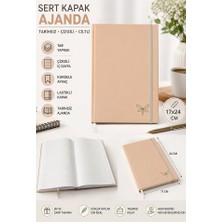 Artlantis Kaliteli Tarihsiz Ajanda Not Defteri 17X24CM 1 Adet Lizz Ofs Lastili Kapak 190 Sert Kapak Ciltli 168 Yaprak Çizgili