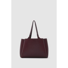 Shule Bags Maksi Tote Çanta Bordo