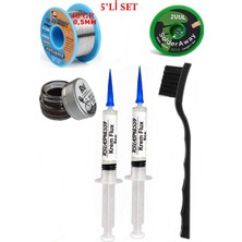 MHM Lehimleme Seti 40 G 0,5 mm Lehim Teli 2UUL-2015 Lehim Fitili Flux Lehim Toplama Fırça Seti TK54