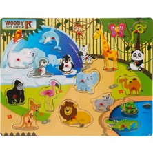 Woody Ahşap Hayvanlar Alemi Tutmalı Puzzle 20 Parça
