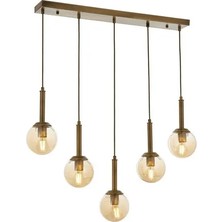 Vivense Avonnı AV-60216-5EY Eskitme Kaplama Modern Avize 80X13 cm