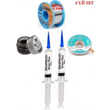 MHM Lehimleme Seti 40 G 0,5 mm Lehim Teli CP-3515 Lehim Fitili Flux Lehim Toplama Set TK02