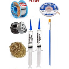 MHM Lehimleme Seti 40 G 0,5 mm Lehim Teli CP-3015 Lehim Fitili Flux Lehim Toplama Tek Fırça Seti TK178