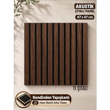 Beylini Mdf Ahşap Duvar Akustik Paneli 3D Ses Engelleyici Yalıtımlı Panel 47X47 cm Tavan Duvar Kapı Kaplama Ceviz Renk