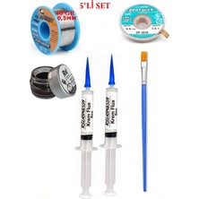 MHM Lehimleme Seti 40 G 0,5 mm Lehim Teli CP-3515 Lehim Fitili Flux Lehim Toplama Fırça Seti TK79