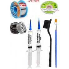 MHM Lehimleme Seti 40 G 0,5 mm Lehim Teli CP-1515 Lehim Fitili Flux Lehim Toplama 2fırça Seti TK107