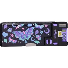 Smiggle Fly High Pop Out Kalem Kutusu Siyah Mor – Çok Bölmeli Açılır Mekanizmalı Kalemlik
