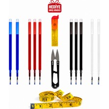10 Adet işaretleme Kalemi + Dikiş Sökücü + Mini Makas + Mezura Seti Terzi Nova