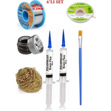 MHM Lehimleme Seti 40 G 0,5 mm Lehim Teli CP-1515 Lehim Fitili Flux Lehim Toplama Tek Fırça Seti TK208