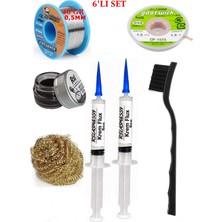 MHM Lehimleme Seti 40 G 0,5 mm Lehim Teli CP-1515 Lehim Fitili Flux Lehim Toplama Tek Fırça Seti TK204