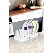 Reoona 6 Bölmeli Tencere Kapak Tabak Düzenleyici Organizer G-234  Beyaz ( 1 Adet )