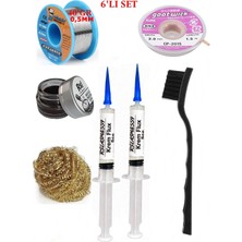 MHM Lehimleme Seti 40 G 0,5 mm Lehim Teli CP-2015 Lehim Fitili Flux Lehim Toplama Tek Fırça Seti TK164