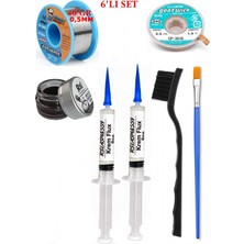 MHM Lehimleme Seti 40 G 0,5 mm Lehim Teli CP-3515 Lehim Fitili Flux Lehim Toplama 2fırça Seti TK120