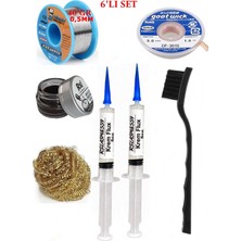 MHM Lehimleme Seti 40 G 0,5 mm Lehim Teli CP-3015 Lehim Fitili Flux Lehim Toplama Tek Fırça Seti TK171