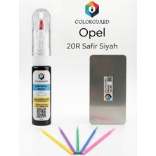 Colorguard Opel 20R Safir Siyahı Rötuş Seti - 2 Si 1 Arada Iğne ve Fırça Uçlu Şişe, Rötuş Çeliği ve Rötuş Çubuğu