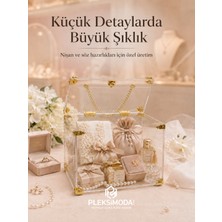 Söz Nişan Düğün Çeyiz Şeffaf Sandık Bohça 3 Lü Seti - Pleksi Çok Amaçlı Kutu