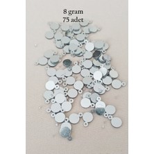 Kuzgun Ticaret Oya Abiye Bileklik Kolye Pleksi Metalik Plastik Pul Gümüş Renk 8 Gram 75 Adet - BNC520