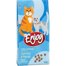 Enjoy Somonlu ve Hamsili Yetişkin Kedi Maması (10KG)