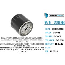 Renault Megane 4 Clio 4 Kadjar Fluence 1.5 Dci Büyük Boy Motor Yağ Filtresi Waben WY-599R 152089599R