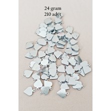 Kuzgun Ticaret Oya Abiye Bileklik Kolye Pleksi Metalik Plastik Pul Gümüş Renk 24 Gram 210 Adet - BNC590