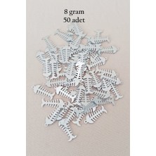 Kuzgun Ticaret Oya Abiye Bileklik Kolye Pleksi Metalik Plastik Pul Gümüş Renk 8 Gram 50 Adet - BNC529