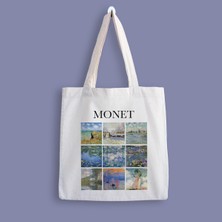 Designedfy Monet Collage Art Baskılı Bez Çanta