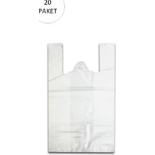 Kuzgun Ticaret Beyaz Hışır Atlet Poşet Mini Boy 22X31 cm 20 Paket Takriben 10.000 Adet