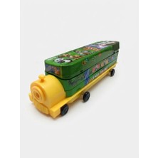 Mucize Studi Jungle Explorer Tasarımlı Tren Formlu Metal Kalemlik ve Çarpım Tablolu Saklama Kutusu (Sarı)