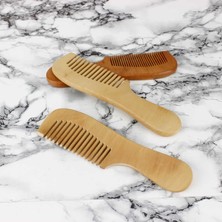 Doğal Bambu Düz Saplı Ahşap Tarak 17 cm