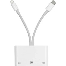 Uslucan Alışveriş ZR814 Lightning Type-C Ethernet Camera Adaptör