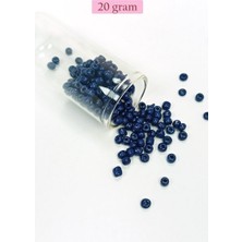Kuzgun Ticaret Dökme Cam Kum Boncuk Büyük Boy (6/0) 4 mm - 20 Gram - Koyu Mavi - BNC078