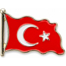 Belirtilmemiş Rozet Türk Bayrağı Gönderli Gümüş Beyaz