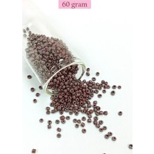 Kuzgun Ticaret Dökme Cam Kum Boncuk (8/0) 3 mm - 60 Gram - Parlak Koyu Kestane - BNC209