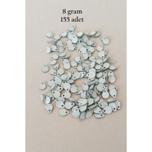 Kuzgun Ticaret Oya Abiye Bileklik Kolye Pleksi Metalik Plastik Pul Gümüş Renk 8 Gram 155 Adet - BNC509
