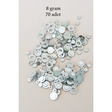 Kuzgun Ticaret Oya Abiye Bileklik Kolye Pleksi Metalik Plastik Pul Gümüş Renk 8 Gram 70 Adet - BNC510