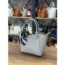 V'SHINE Model 3108 - Fular Detaylı El ve Omuz Çantası - (A.gri)