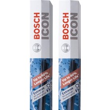 TeknoKapsül Bosch 26A22A Icon Kirişli Silecek Bıçakları - Sürücü ve Yolcu Tarafı - 2 Bıçak Seti (26A ve 22A)